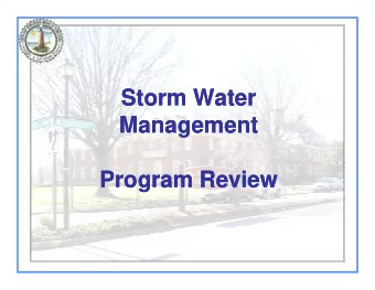 St  St  Storm Water  Storm Water  W t  W t  Management  Management  Management  Management  Program