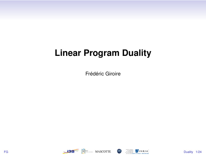 linear program duality