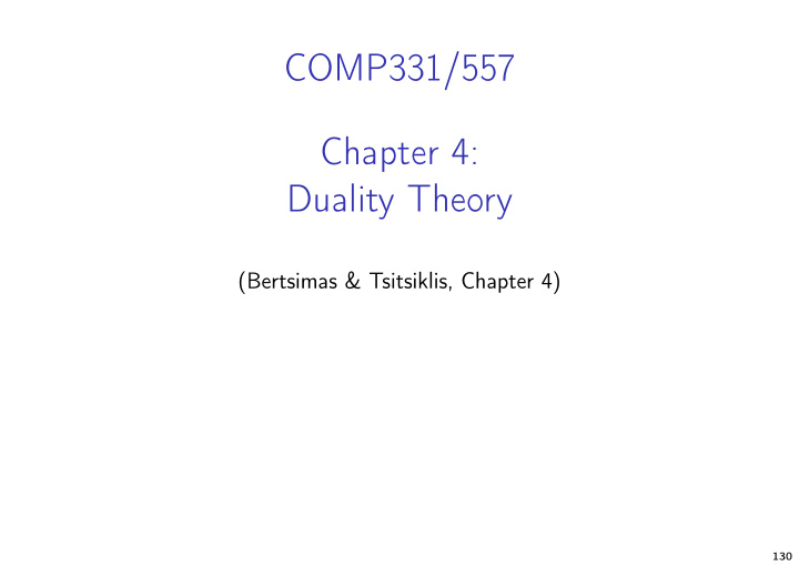 comp331 557 chapter 4 duality theory