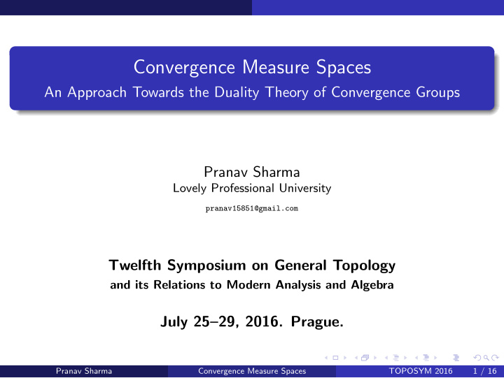 convergence measure spaces