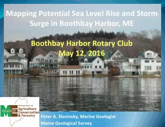 Mapping Potential Sea Level Rise and Storm  Surge in Boothbay Harbor, ME  Boothbay Harbor Rotary
