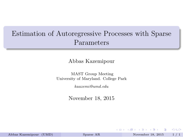 estimation of autoregressive processes with sparse