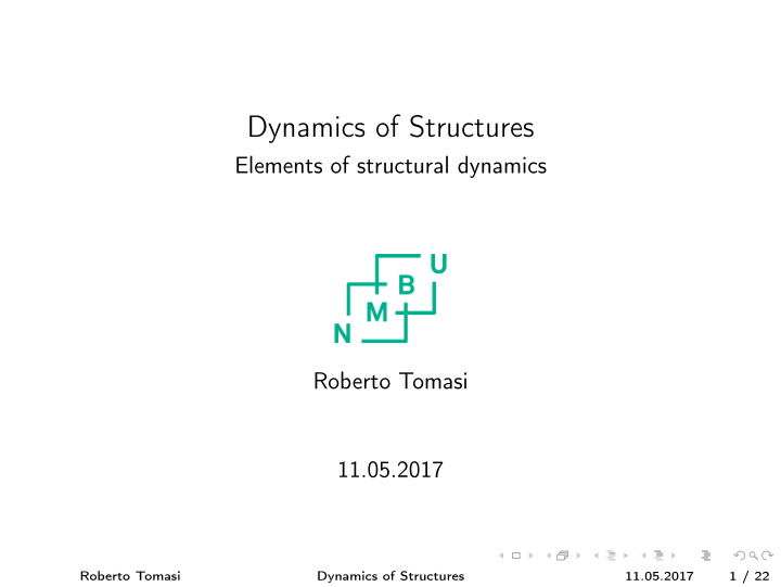 dynamics of structures