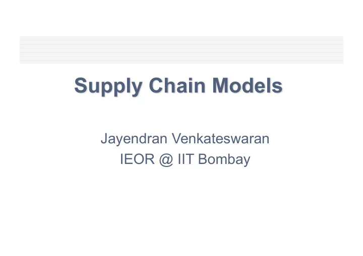 supply chain models