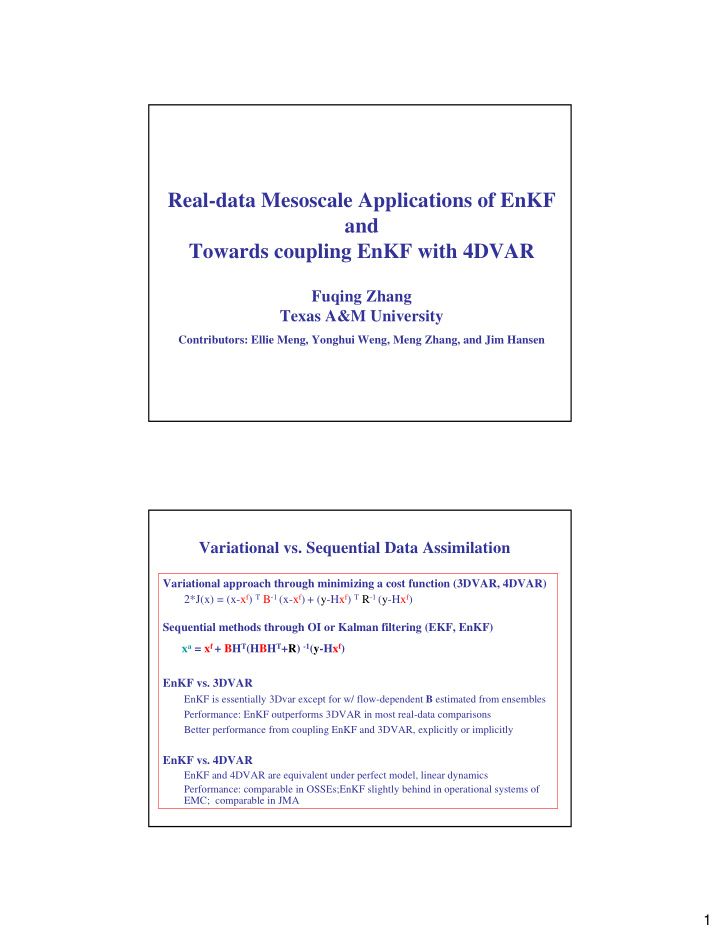 real data mesoscale applications of enkf and towards