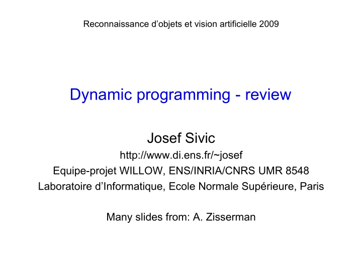 dynamic programming review