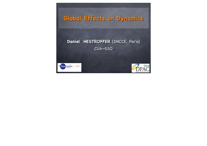 global effects on dynamics