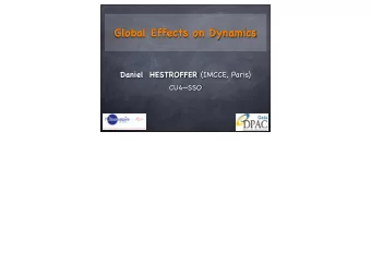 Global Effects on Dynamics Daniel  HESTROFFER (IMCCE, Paris)  CU4SSO  Outline  Asteroids and