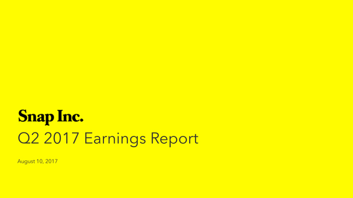 q2 2017 earnings report