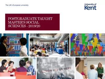SCIENCES - 2019/20  Hello Kent / Getting Started  Find out who directs your programme of study