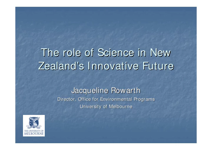the role of science in new the role of science in new