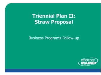 Straw Proposal  Business Programs Follow-up  Business Program Follow-up    Topic Follow-up