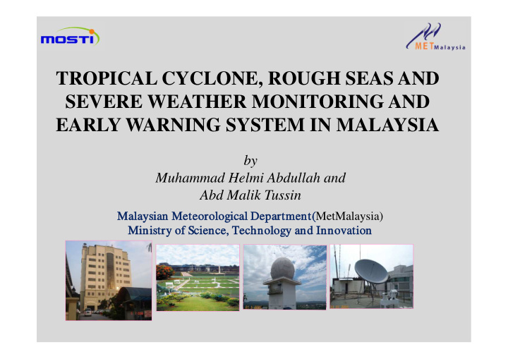 tropical cyclone rough seas and severe weather monitoring
