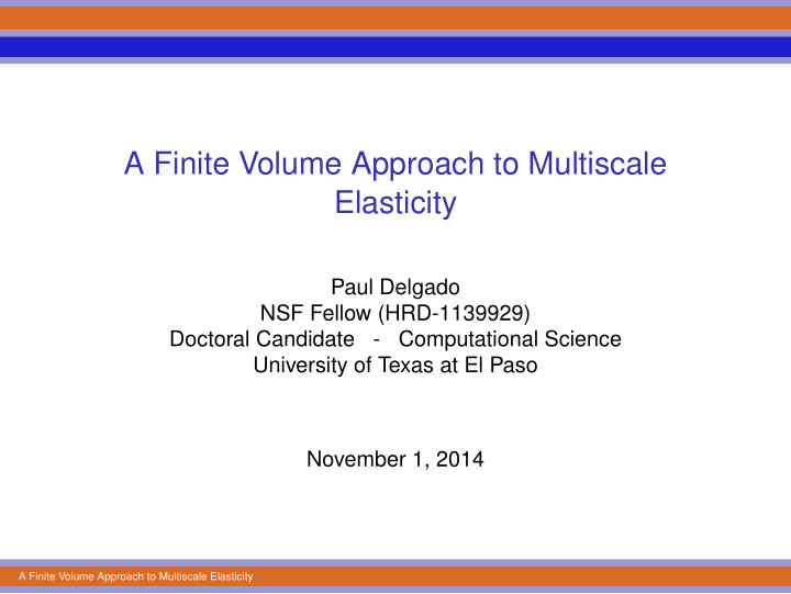 a finite volume approach to multiscale elasticity
