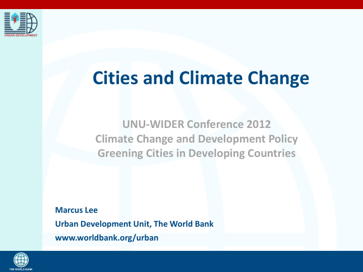cities and climate change