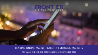 LEADING ONLINE MARKETPLACES IN EMERGING MARKETS  ASX SMALL AND MID-CAP CONFERENCE 2020 | SEPTEMBER