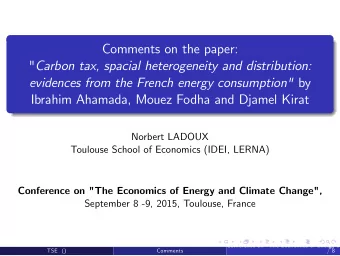 Comments on the paper: &quot; Carbon tax, spacial heterogeneity and distribution: evidences from