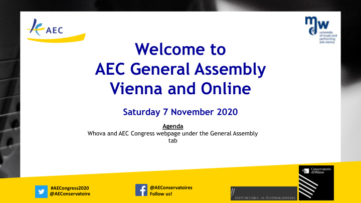 welcome to aec general assembly vienna and online