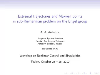Extremal trajectories and Maxwell points  in sub-Riemannian problem on the Engel group  A. A.