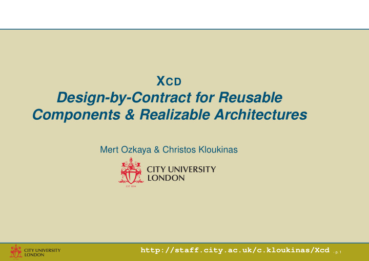 design by contract for reusable components realizable