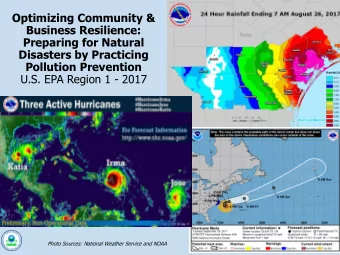 Pollution Prevention  U.S. EPA Region 1 - 2017  Photo Sources: National Weather Service and NOAA  1