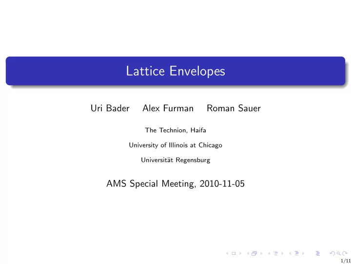 lattice envelopes