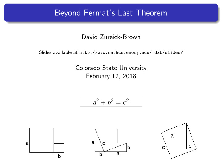beyond fermat s last theorem