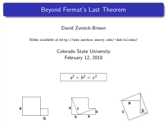 Beyond Fermats Last Theorem  David Zureick-Brown Slides available at