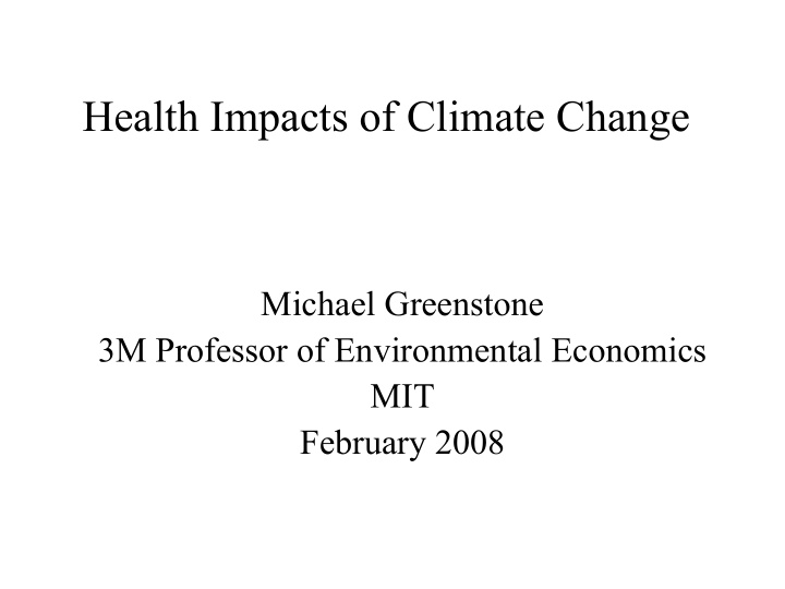 health impacts of climate change