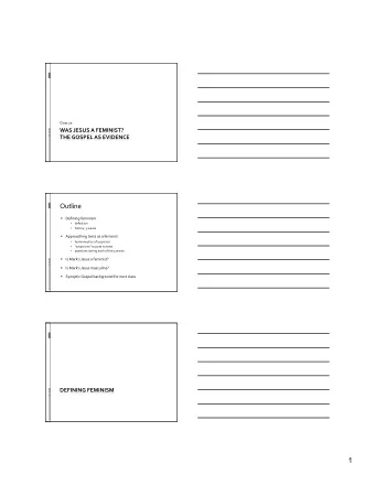 1  DefiningFeminism  Definition  DefiningFeminism  ThreeWaves  FirstWave