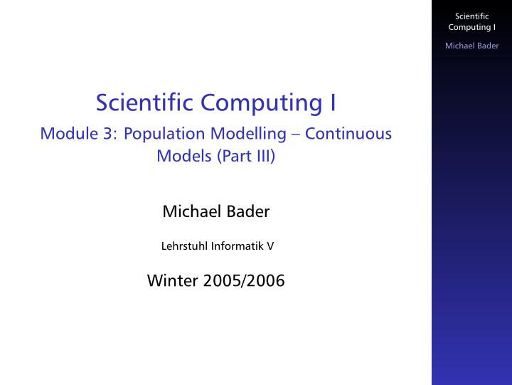 scientific computing i