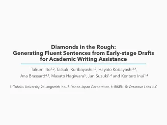 Diamonds in the Rough:  Generating Fluent Sentences from Early-stage Drafts  for Academic Writing