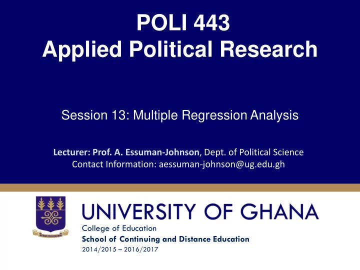applied political research