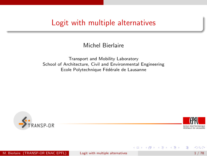 logit with multiple alternatives