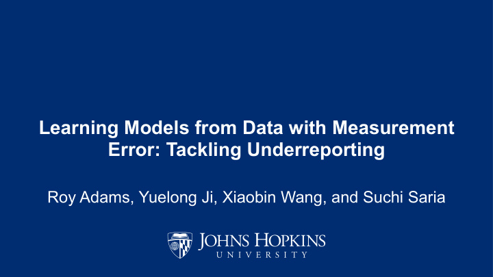 learning models from data with measurement error tackling