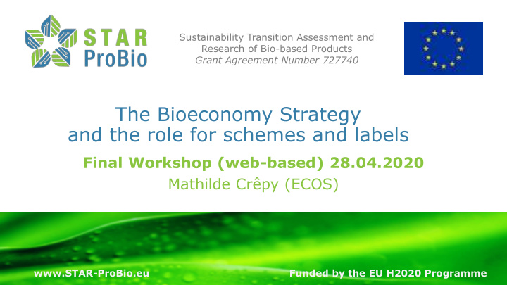 the bioeconomy strategy and the role for schemes and