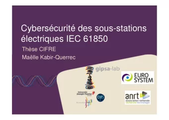 Cyberscurit des sous-stations  lectriques IEC 61850  Thse CIFRE  Malle Kabir-Querrec