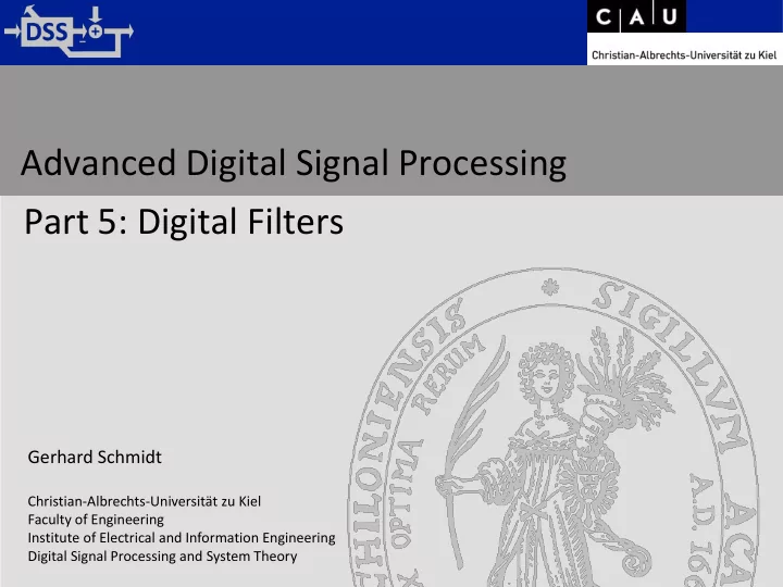 advanced digital signal processing