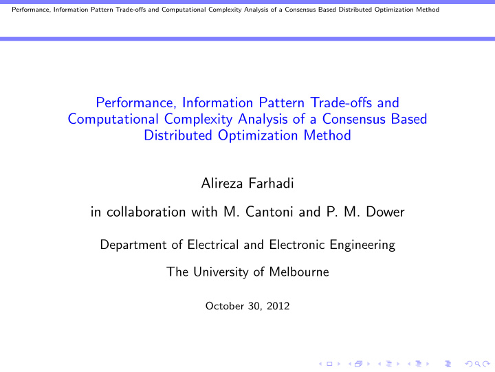 performance information pattern trade offs and