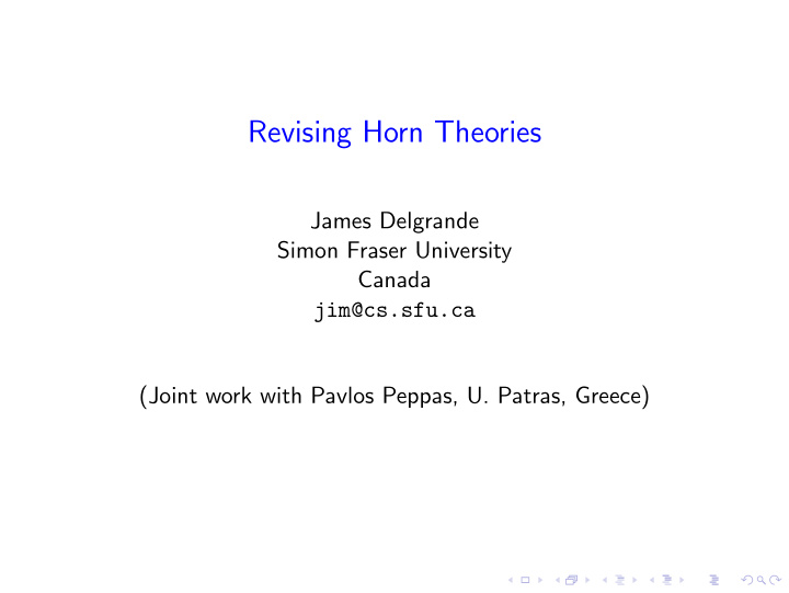revising horn theories