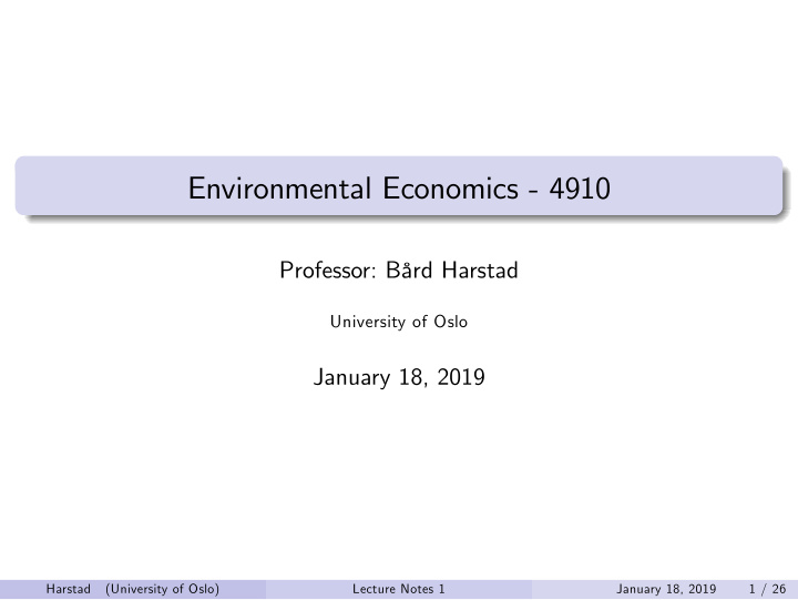 environmental economics 4910