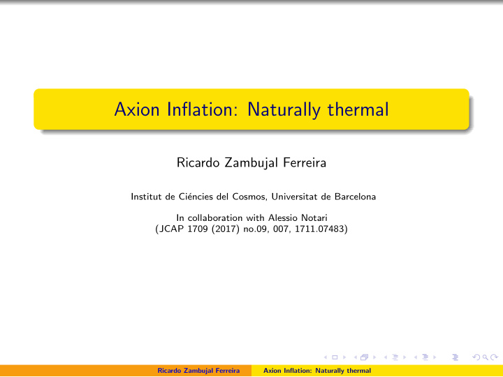 axion inflation naturally thermal