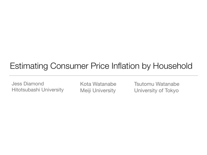 estimating consumer price inflation by household