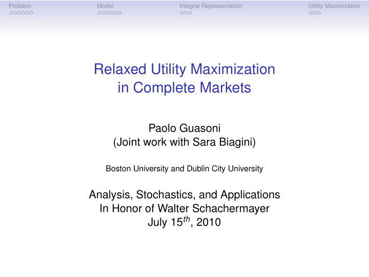 relaxed utility maximization in complete markets