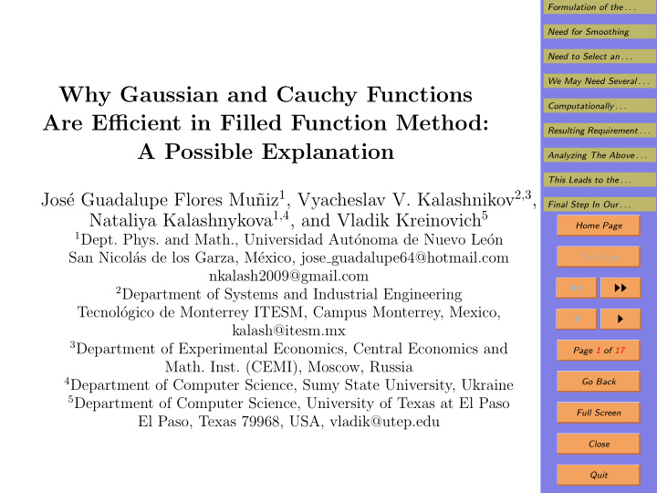 why gaussian and cauchy functions