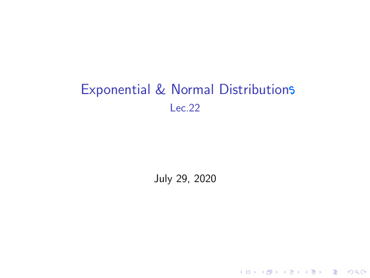 exponential normal distribution