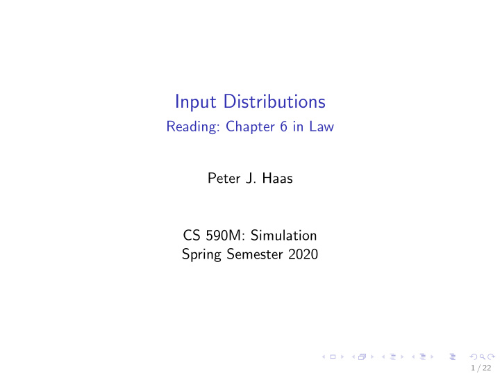 input distributions