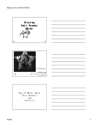 Sl ayi ng  Sl ayi ng  Uni x Ve ndor  Uni x Ve ndor  M  M  yt hs  yt hs  M  i ke  O Connor  m  j