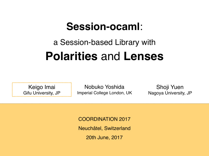 a session based library with polarities and lenses