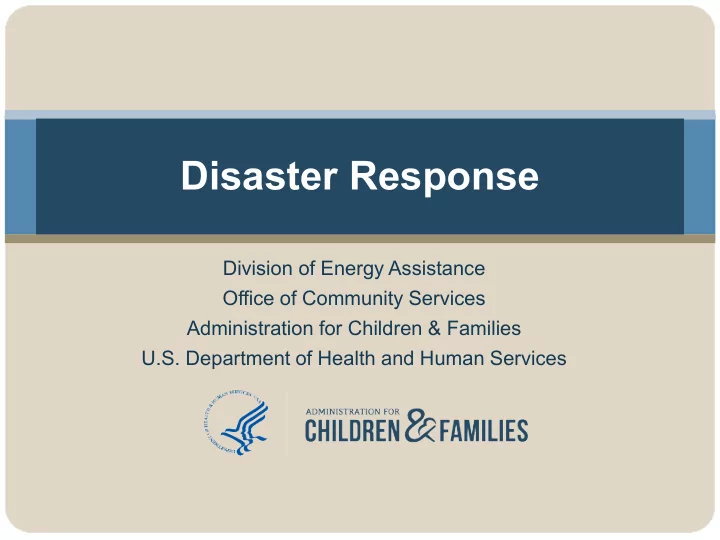 disaster response